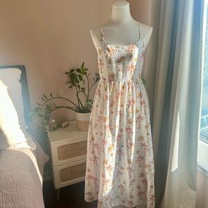 Tropical Print Maxi Dress